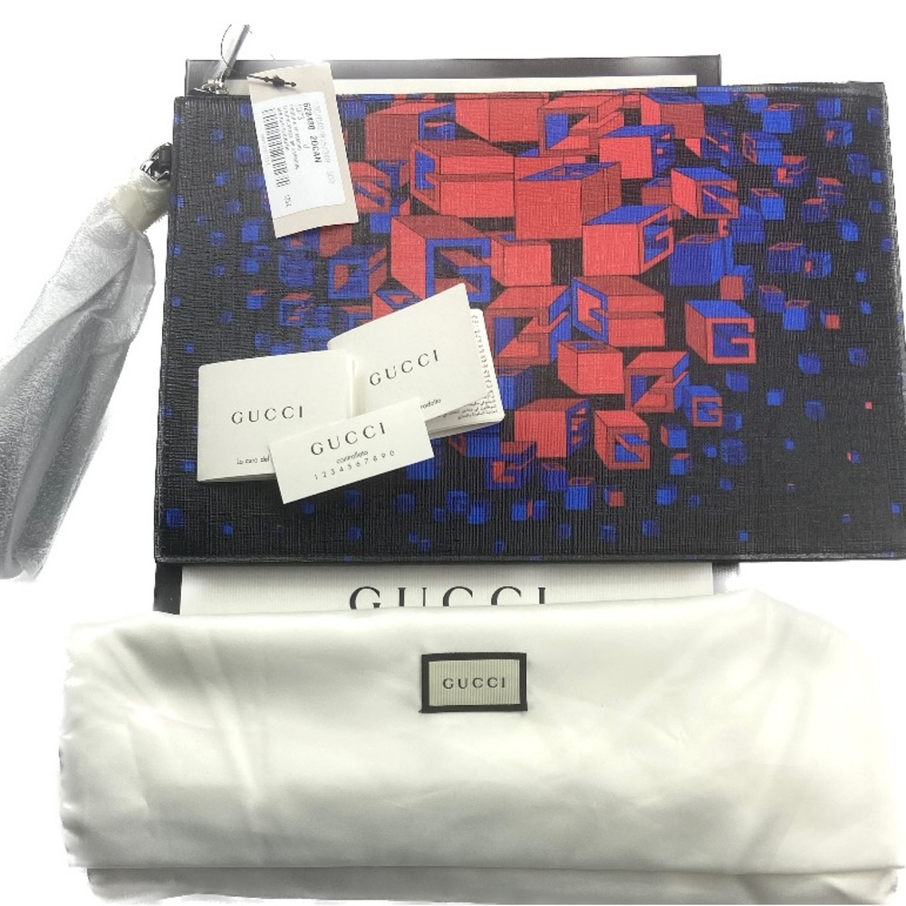 Gucci #628480 GG Supreme Space Macro-GG Pouch/Clutch - Picture 3 of 9